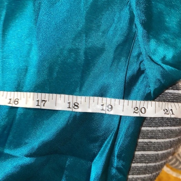 Vintage Teal Olga style lace trim long sleeve  night dress Sz M - Picture 8 of 16